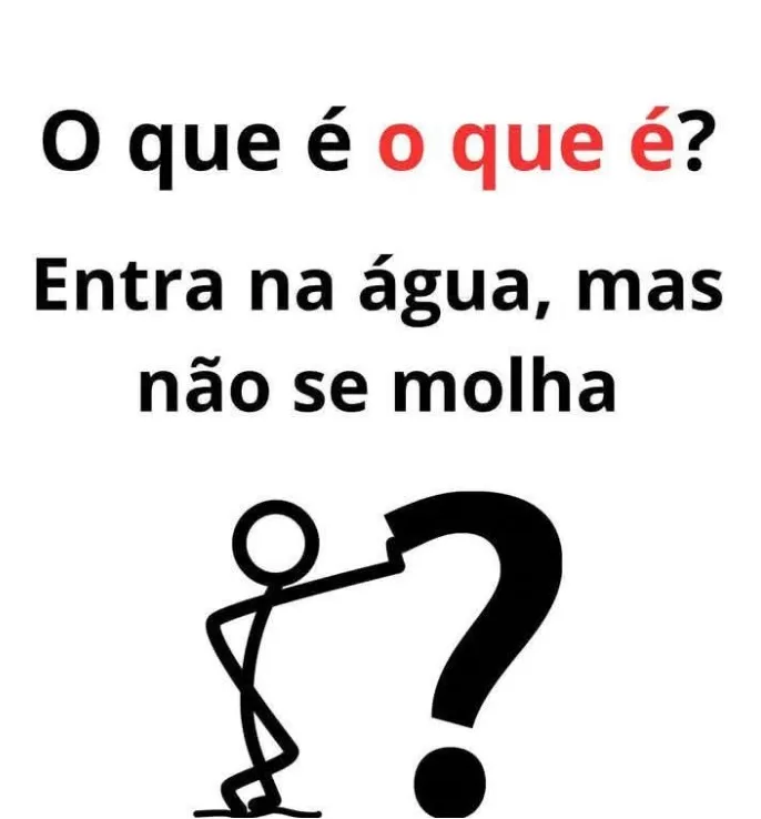 Desafio de Raciocínio: O que é entra na água, mas não se molha?