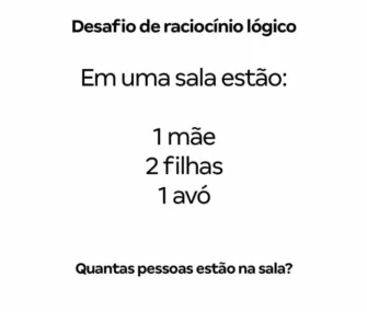 Desafio de raciocínio lógico: Quantas pessoas estão na sala?