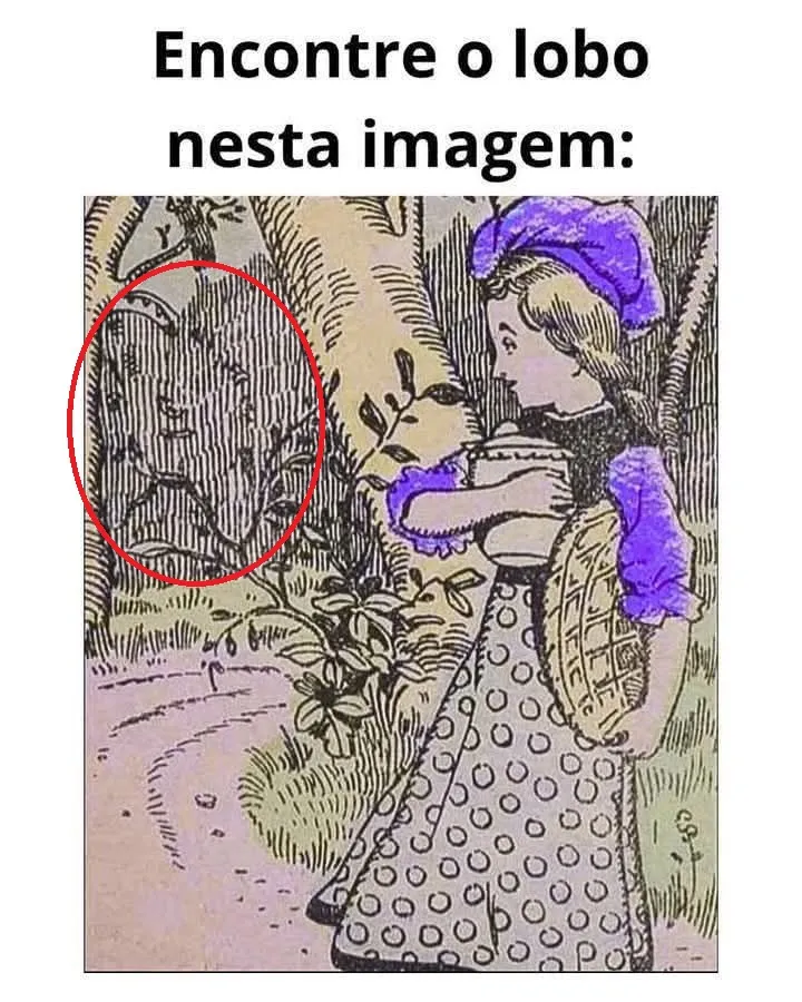 Encontre o Lobo na Imagem, veja a resposta Veja a Resposta o Lobo