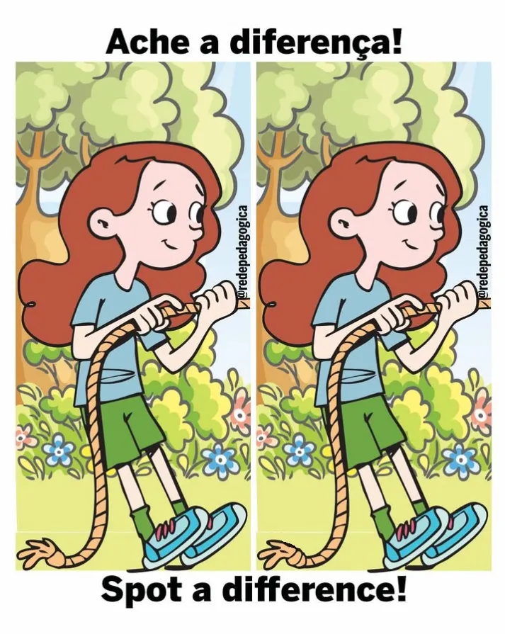 Ache a Diferença: A Menina e a Corda