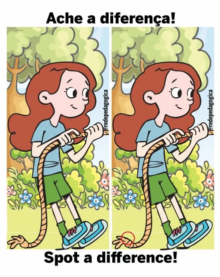 Ache a Diferença: A Menina e a Corda
