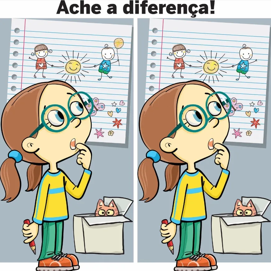 Ache a Diferença: A Menina e o Desenho Gigante Ache a Diferença: A Menina e o Desenho Gigante