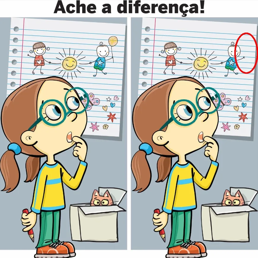 Ache a Diferença: A Menina e o Desenho Gigante Ache a Diferença: A Menina e o Desenho Gigante