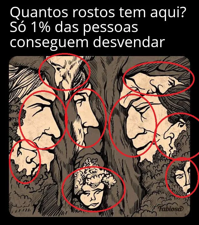 Quantos Rostos tem Aqui? A Maioria Erra Veja a Resposta