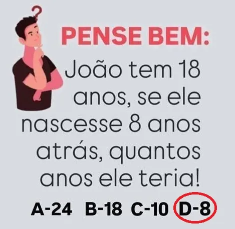 Raciocínio Lógico: Quantos Anos João Teria?