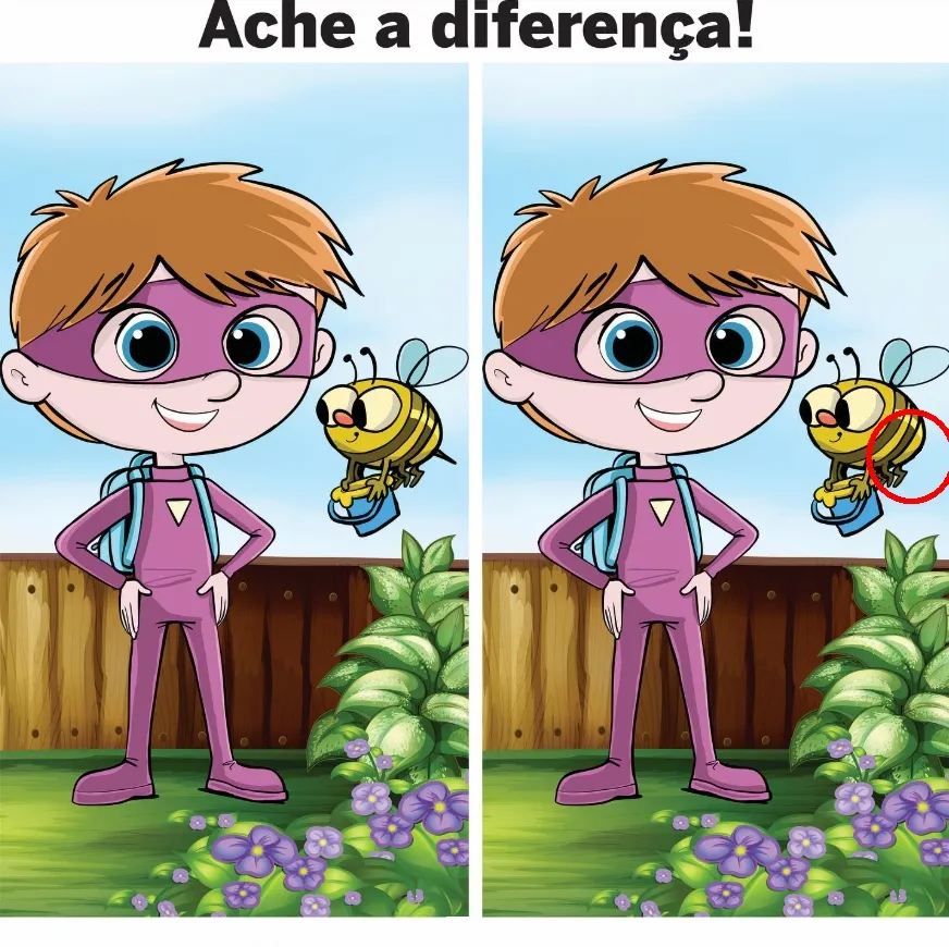 Ache a Diferença: O Menino Super-Herói e a Abelha Simpática Ache a Diferença: O Menino Super-Herói e a Abelha Simpática