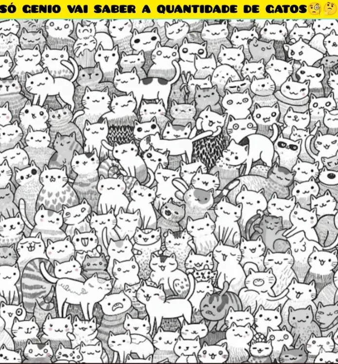 Teste Visual: Quantos gatos você consegue encontrar nesta imagem?