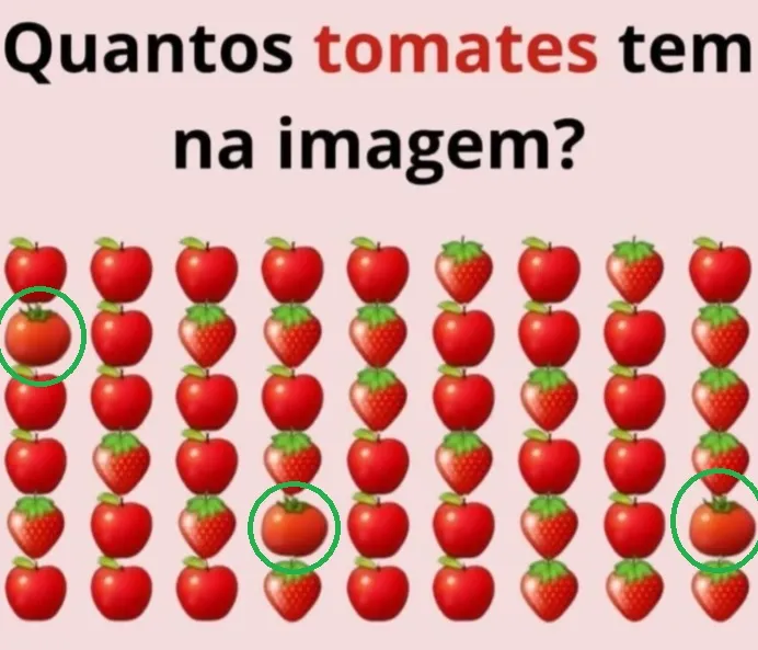 Teste Visual: Quantos tomates tem na imagem?