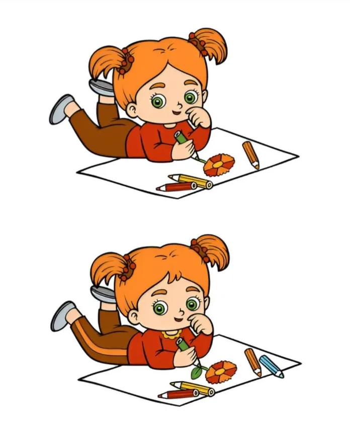 Ache as 5 Diferenças: A Menininha Desenhando