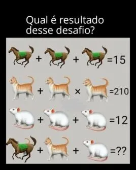 Desafio de Matemática: Cavalo, Gato e Rato