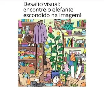 desafio visual encontre o elefante escondido na imagem