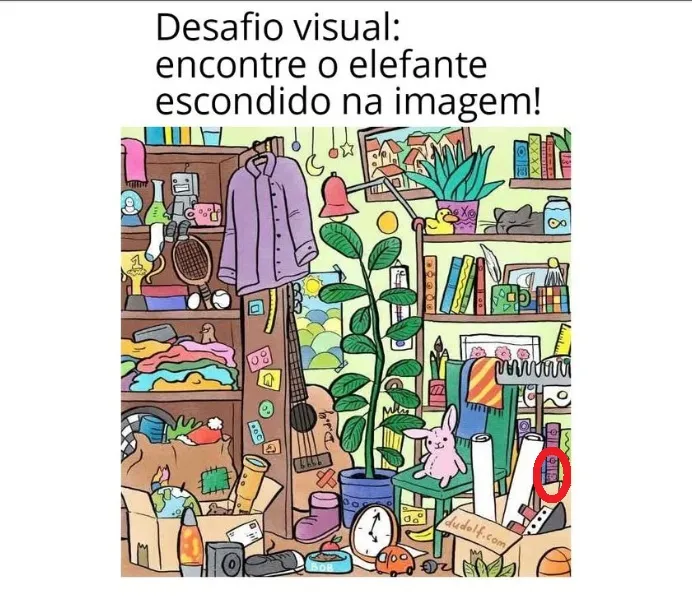 desafio visual encontre o elefante escondido na imagem resposta