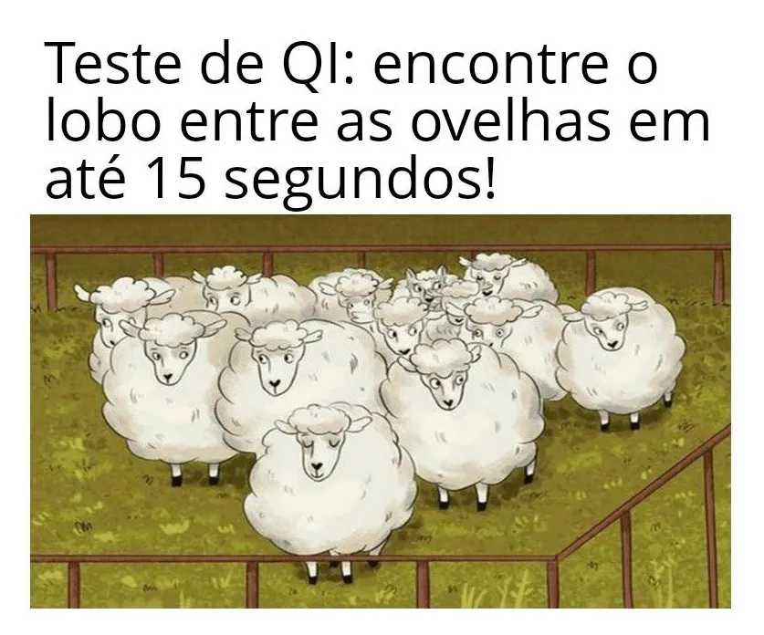 Teste de QI: Encontre o Lobo no Meio das Ovelhas em Até 15 Segundos