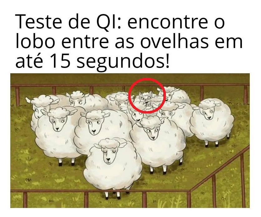 Teste de QI: Encontre o Lobo no Meio das Ovelhas em Até 15 Segundos