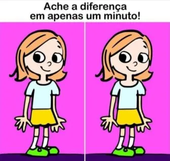 ache a diferença em 10 segundos a menina desenhada