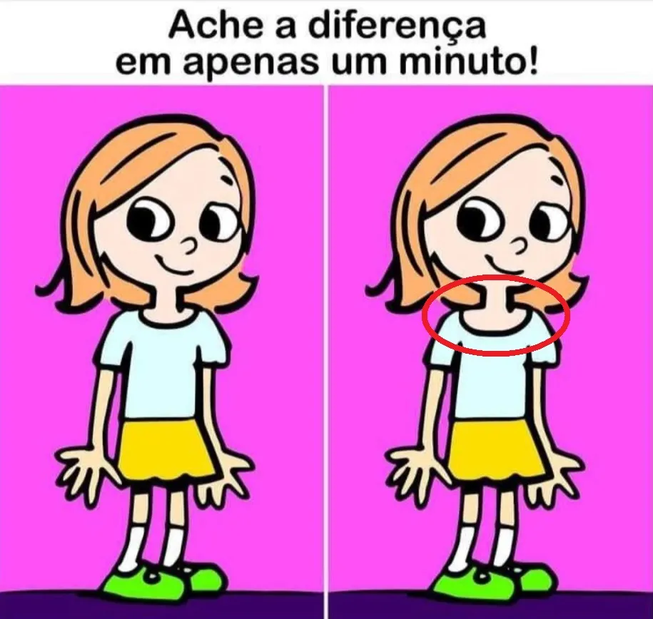 ache a diferença em 10 segundos a menina desenhada resposta