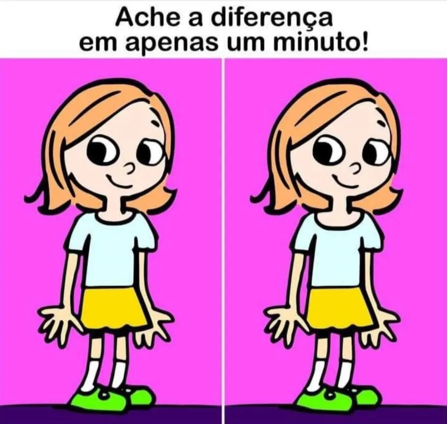 ache a diferença em 10 segundos a menina desenhada