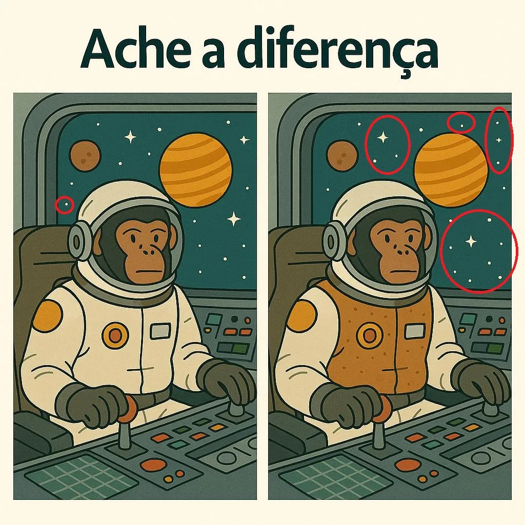 ache a diferença o macaco astronauta resposta