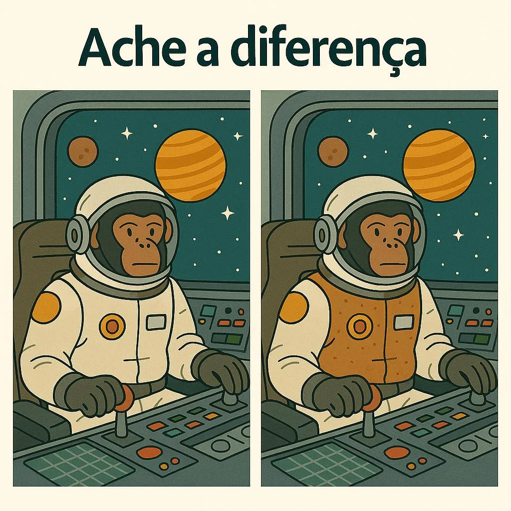 ache a diferença o macacoAche as Diferenças: O Macaco Astronauta astronauta