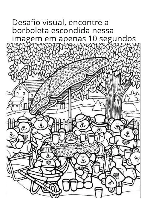 desafio visual ache a borboleta na imagem