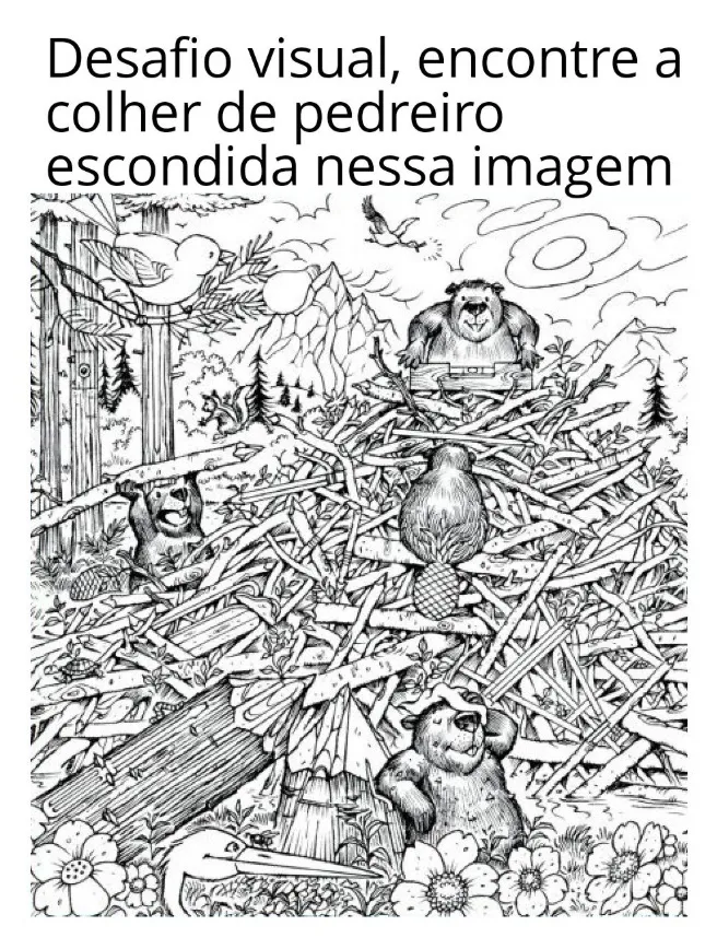 desafio visual encontre a colher de pedreiro escondida nessa imagem
