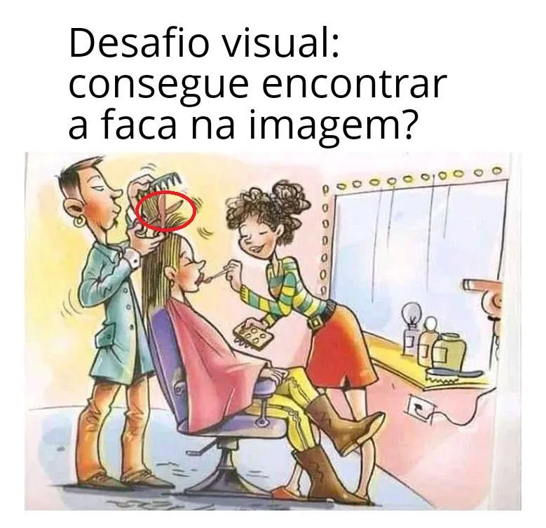 desafio visual encontre a faca resposta