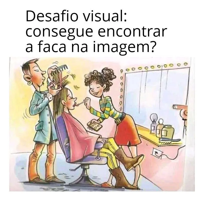 desafio visual encontre a faca