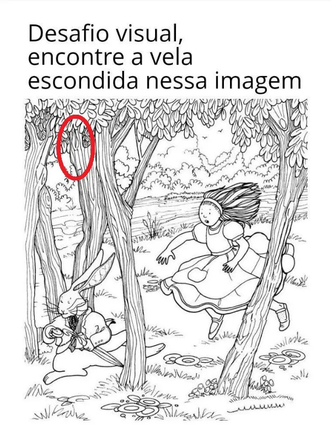 desafio visual encontre a vela escondida na imagem resposta