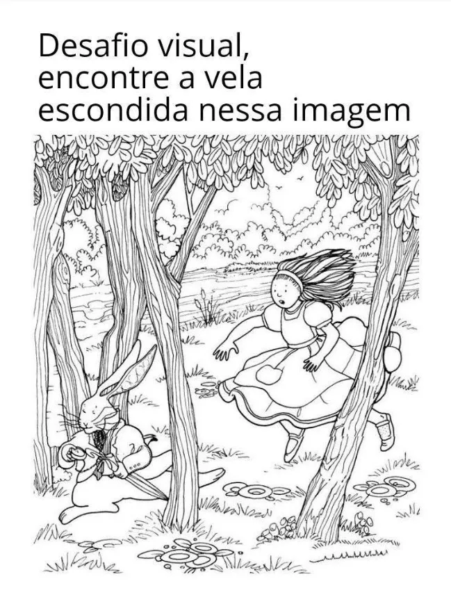 desafio visual encontre a vela escondida na imagem