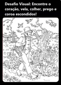 desafio visual encontre o coraçao a vela a colher o prego a coroa e a panela escondidos na imagem