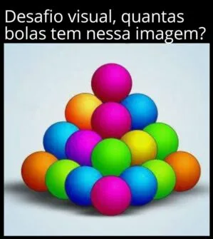 desafio visual quantas bolas tem nessa imagem
