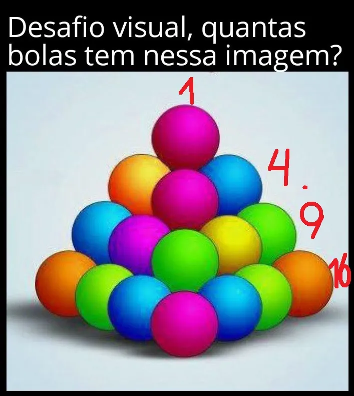 desafio visual quantas bolas tem nessa imagem resposta