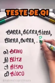 teste de qi qual a proxima palavra da sequencia