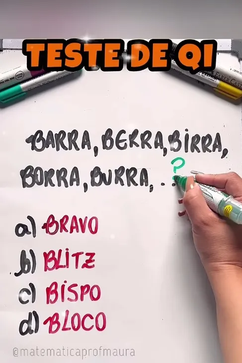 teste de qi qual a proxima palavra da sequencia