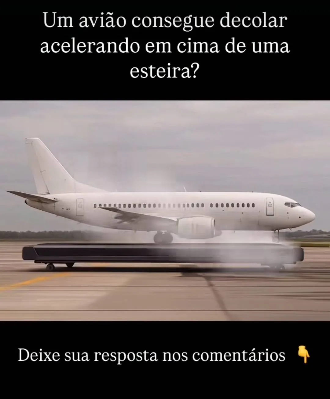 um avião consegue decolar acelerando em cima de uma esteira