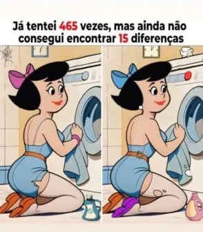 Ache a Diferença: A Moça Lavando Roupa à Moda dos Flintstones