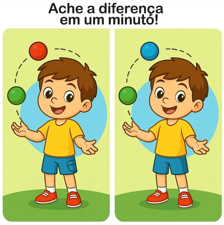 Ache a Diferença: O Malabarista de Bolas Coloridas