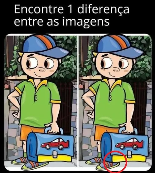 Ache a Diferença: O Menino e Sua Lancheira Escolar