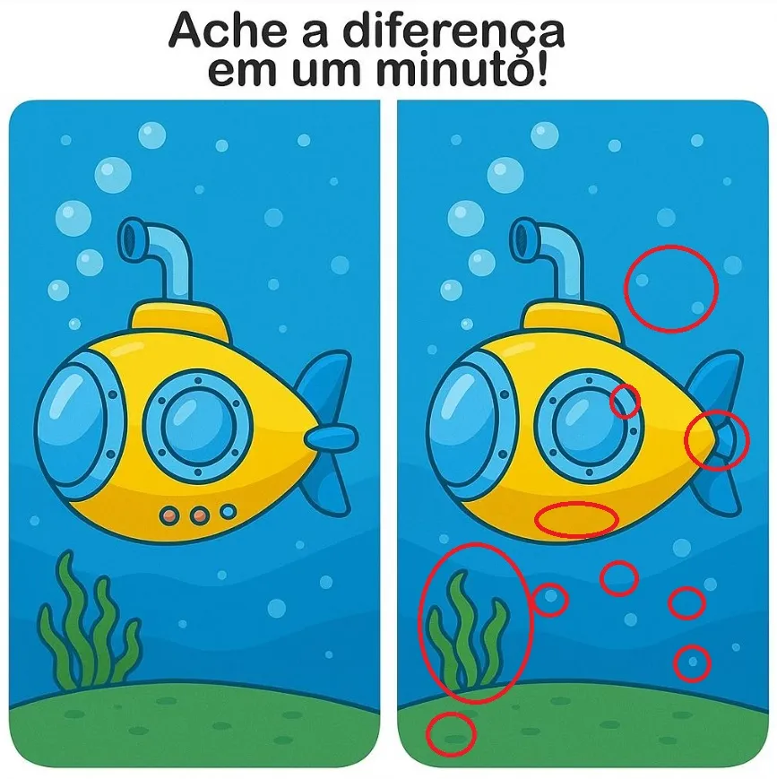 Ache a Diferença: O Submarino no Fundo do Mar