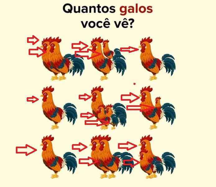 Desafio Visual: Quantos galos você vê nesta imagem?