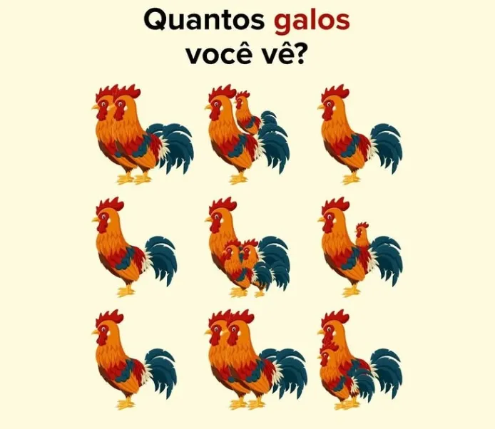 Desafio Visual: Quantos galos você vê nesta imagem?