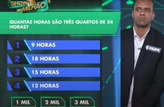 Desafio do Show do Milhão: Quantas horas são três quartos de 24 horas?