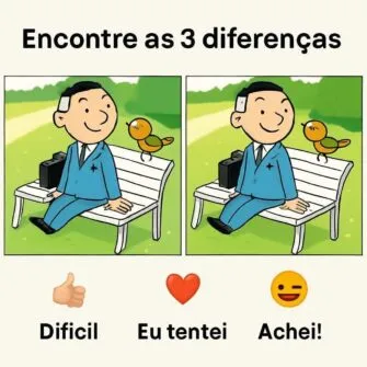 ache 3 diferenças o homem no banco da praça