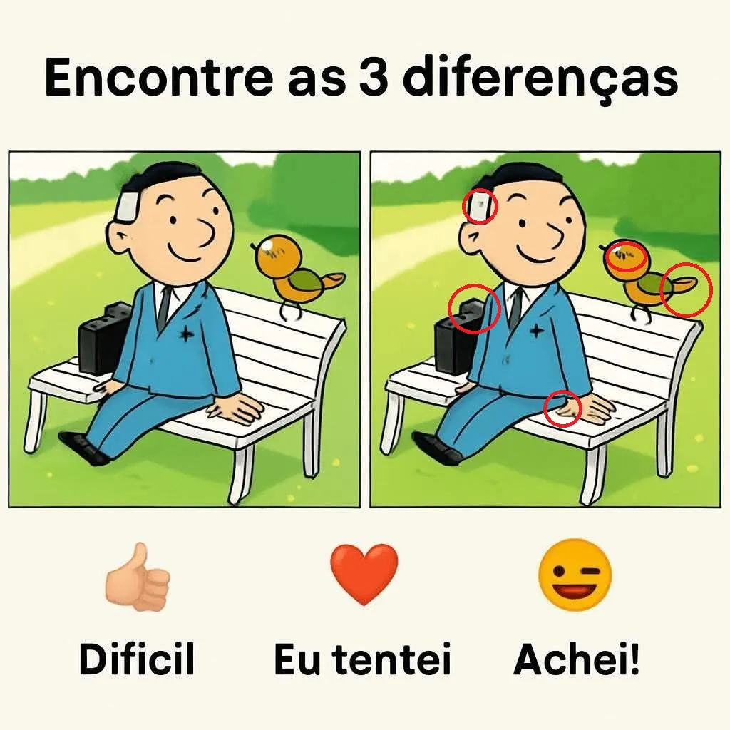 ache 3 diferenças o homem no banco da praça resposta