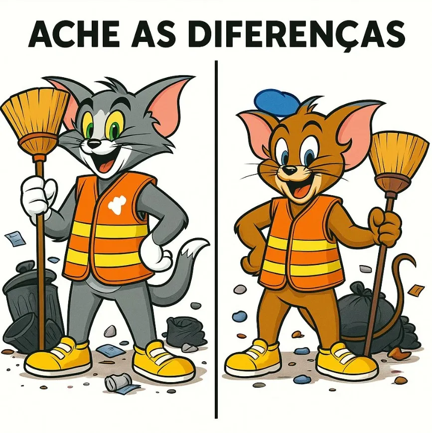 Ache as Diferenças: Tom e Jerry Trabalhadores