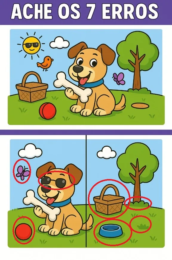 Ache As Diferenças: O Cachorro no Piquenique