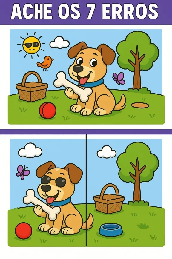 Ache As Diferenças: O Cachorro no Piquenique