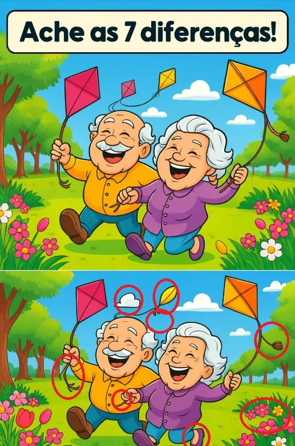 Desafio Visual: Encontre as 7 Diferenças do Casal no Parque