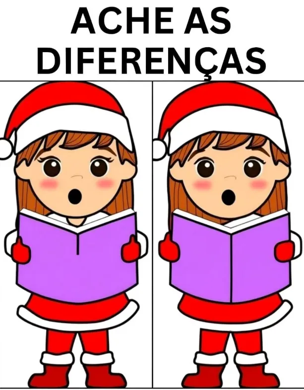Desafio Visual: Menina do Coral de Natal – Encontre as Diferenças