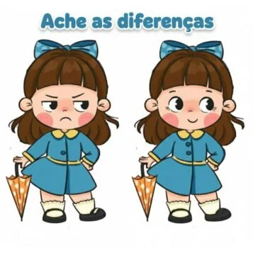 Ache a Diferença: Garotinha e seu Guarda-Chuva